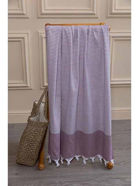 Varol 2 Adet %100 Pamuk Peştemal Büşra LILA/90X180 - S000397245-17878