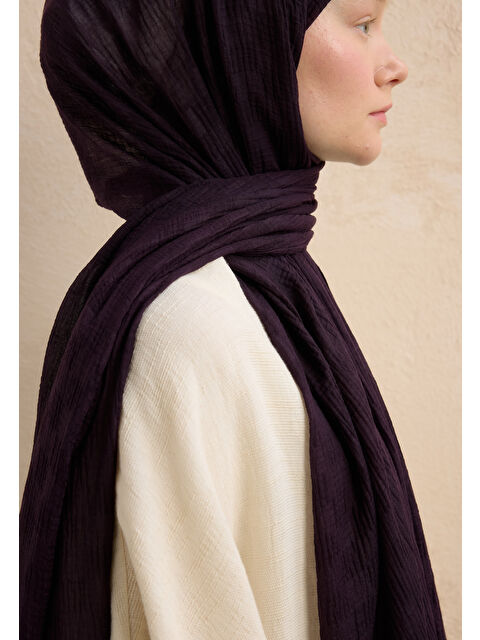 Fresh Scarfs Modal Damalı Şal Mor - S000420269-20042