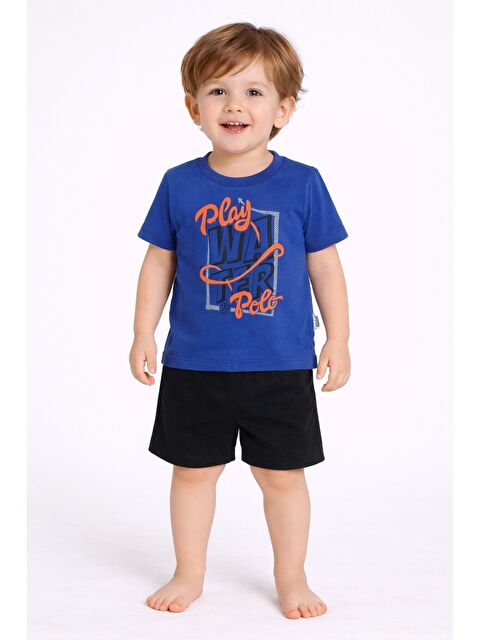 Kidex's Play Polo Yazı Baskılı 2'li Tişört Alt Üst Takım