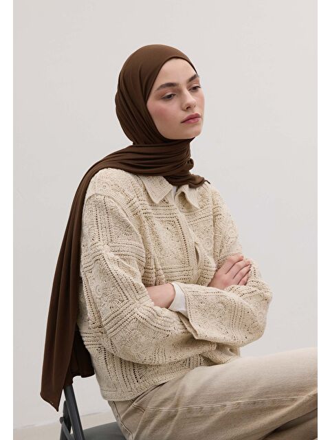 Fresh Scarfs Bambu Penye Şal Sıcak Kahve - S000420294-19413