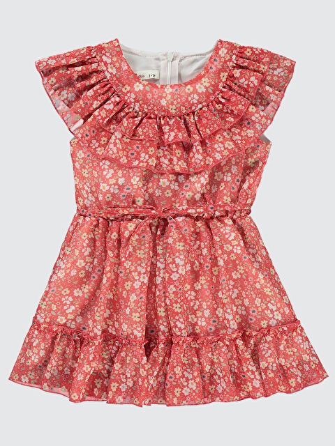 Civil Girls Kız Çocuk Elbise 2-5 Yaş Mercan