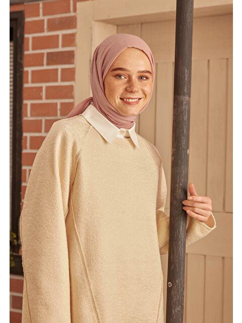 Fresh Scarfs Cozy Pamuk Şal Koyu Pudra - S000420393-7152