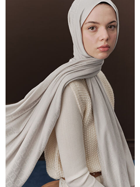 Fresh Scarfs Premıum Yünlü Düz Şal Gümüş - S000420395-18105