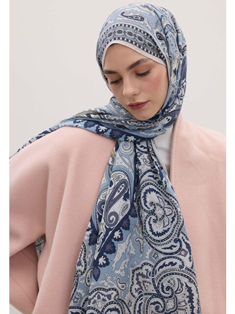Fresh Scarfs Lena Desen Şal Mavi - S000420430-17234