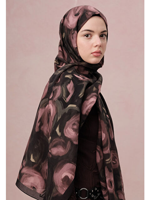 Fresh Scarfs Rosaly Desen Vual Şal Gül Kurusu - S000420496-20028