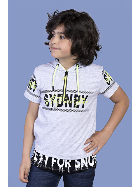 Toontoykids Erkek Çocuk Kapüşonlu Garni Detaylı Tişört - S000361974-74