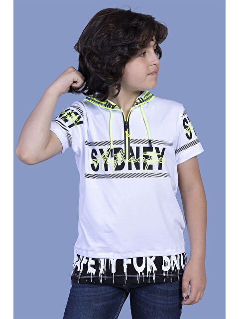 Toontoykids Erkek Çocuk Kapüşonlu Garni Detaylı Tişört - S000361974-20063