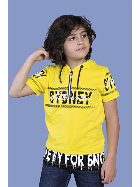 Toontoykids Erkek Çocuk Kapüşonlu Garni Detaylı Tişört - S000361974-20072