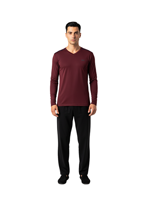 D'S damat Ds Damat Maschio Pamuk V Yaka Pijama Takımı BORDO - S000531804-19951