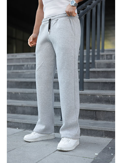 Comstar Erkek Bol Paça Beli Lastikli Gri Eşofman Altı