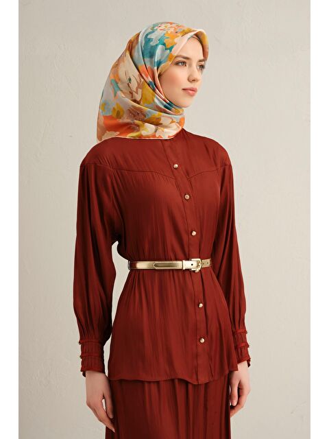 ARMİNE Çiçek Desenli Saf İpek Sura Eşarp 9334 80 - S000500535-22000