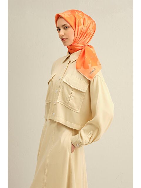 ARMİNE Obje Desenli Saf İpek Twill Eşarp 9344 36 - S000500484-22000