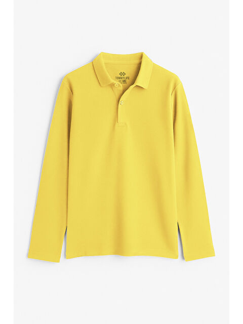 Tommylife Sarı Polo Yaka Basic Uzun Kollu Erkek Çocuk T-Shirt - 11170 - S000438407-20072