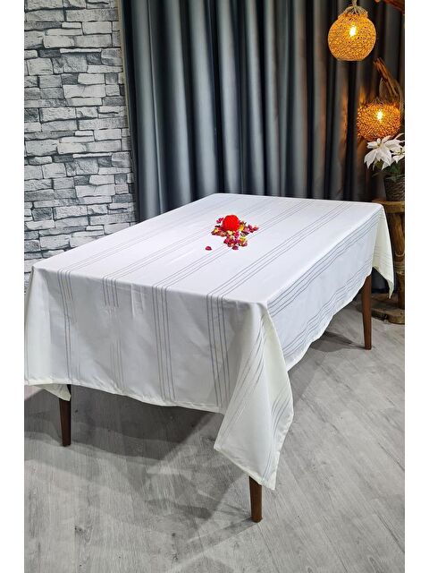 Çeyiz Diyarı Corvver Dertsiz Masa Örtüsü 155x220 Krem - S000496420-19966