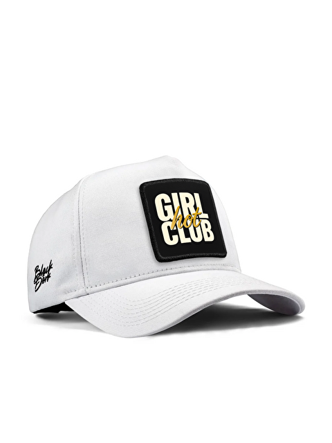 BlackBörk Hot Girl Club Logolu Beyaz Beyzbol Premium Şapka