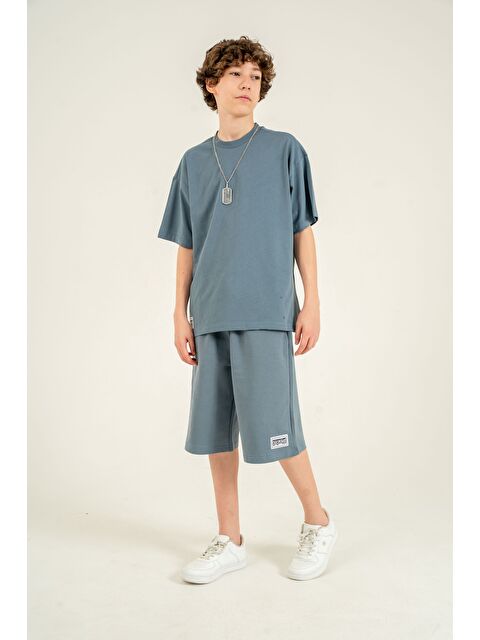 Mışıl Kids Athletic Arma Nakışlı Kolyeli Erkek Çocuk Şort - Tişört Takımı