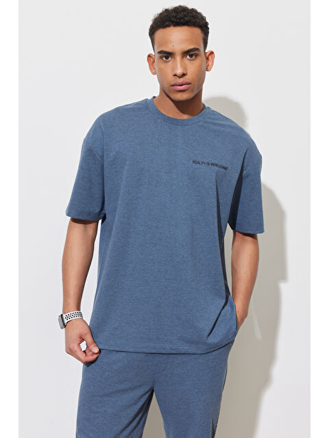 AC&Co / Altınyıldız Classics Erkek Oversize Bisiklet Yaka Pamuklu Baskılı Tişört - S000512512-23093