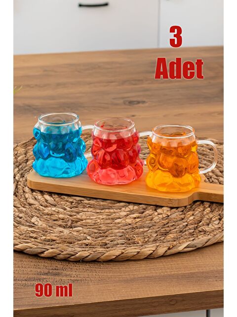 Porsima 153  Isıya Dayanıklı Borosilikat Boncuk Şekilli Bardak  Kahve Ve Sunum Bardağı Üzüm Bardak 3 - S000337096-26865