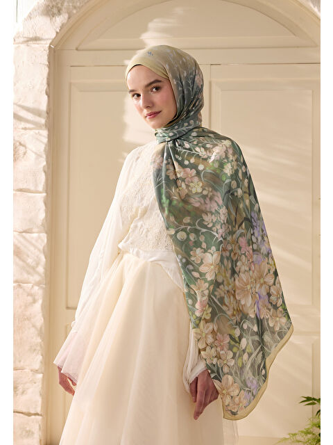 Fresh Scarfs Wısterıa Desen Rami Şal Tereyağı - S000420391-20072