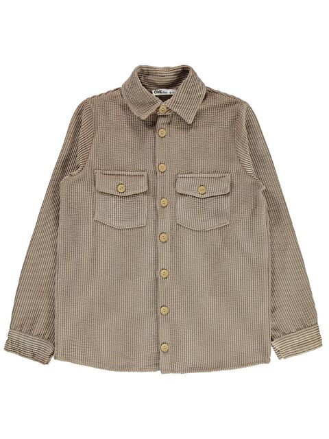 Civil Boys Çift Kapak Cepli 10-13 Yaş Gömlek - Bej 11-12 Yaş - S000199703-19966