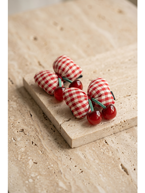 Katia And Bony Kirazlı Pofuduk 2'Li Toka Kırmızı