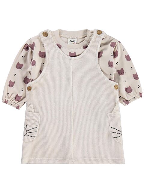 Civil Baby Kedi Badili 6-18 Ay Elbise - Bej 6-9 Ay - S000496933-25636