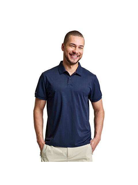 Slam Tech Pique Polo Ss Erkek Mavi Tişört - S000489825-21164