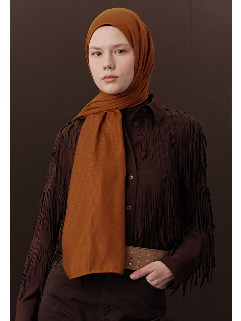 Fresh Scarfs Premıum Yünlü Düz Şal Tarçın Kabuğu - S000420395-19956