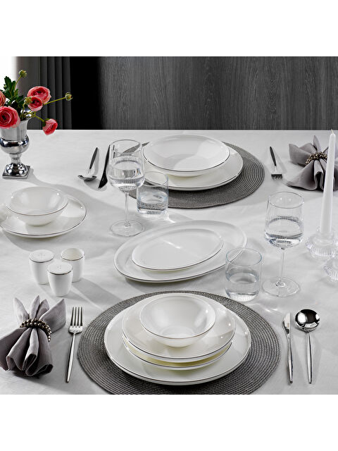 SCHAFER Chance Platin Yemek Takımı 56 Parça-Platin - S000491485-37228