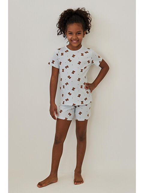 Katia And Bony Kız Çocuk Teddy Desenli Şortlu Pijama Takımı - S000375022-17234