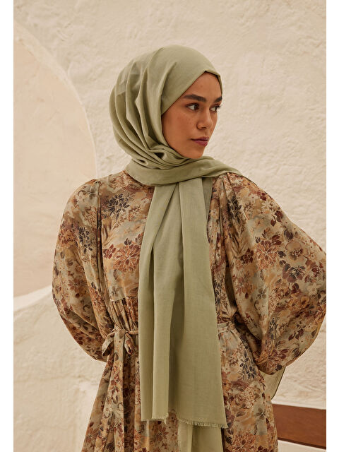 Fresh Scarfs İnce Pamuk Vual Şal Uçuk Yeşil - S000420394-29460