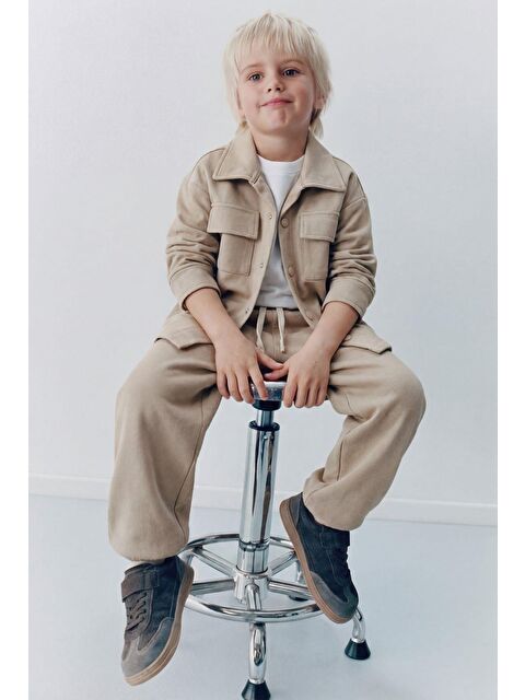 Magu Erkek Çocuk Pamuklu Bej Ceket Pantolon Ve T-Shirt Takım - S000511486-19928
