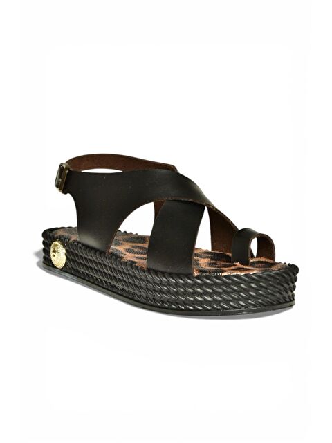 Fox Shoes Siyah Kadın Sandalet Y390160503 - S000518162-19351