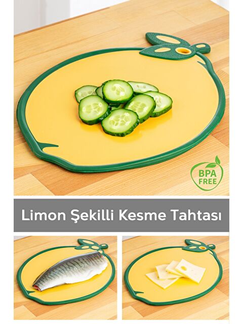 Meleni Home Meyve Sebze Kesme Doğrama Tahtası Meyve Şekilli Kesme Tahtası Esnek Kesim Tahtası Limon Motifli - S000385448-20072
