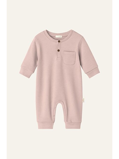 MİNİNİO Unisex Bebek Organik Tulum - Pudra
