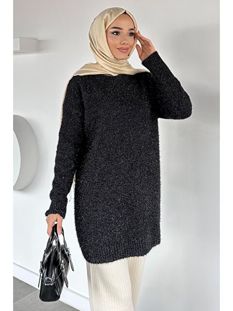 Julude Gülseli Simli Tesettür Triko Tunik - S000517565-19351