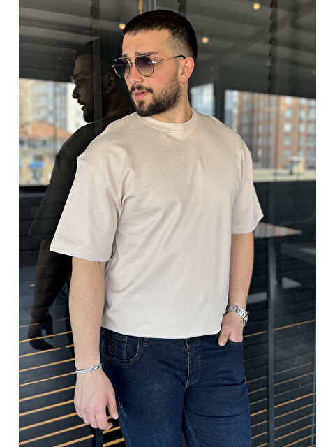 Mishar İtalia Erkek Bisiklet Yaka Basic Oversize Tişört - S000361391-19928