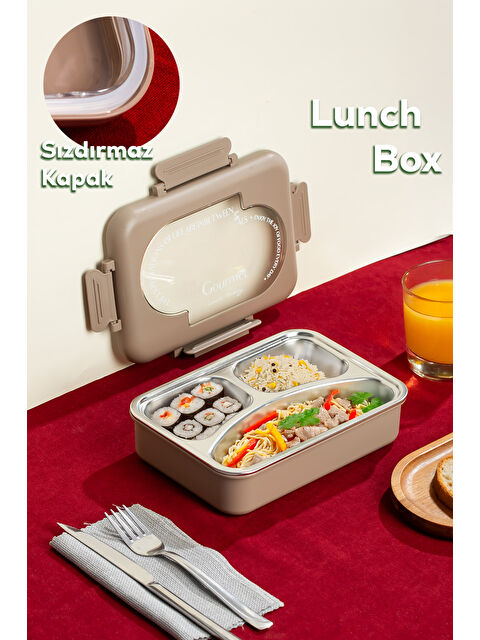 Porsima 3010-1 Çelik 3 Bölmeli Vakumlu Yemek Termosu - S000402267-29705