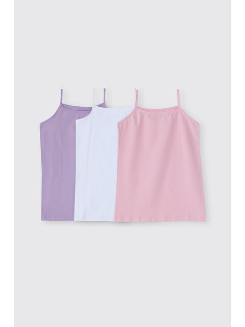 Panço Kız Çocuk İp Askılı 3'lü Atlet - S000520725-23173