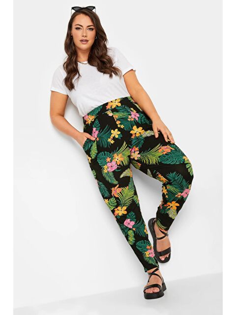 Stil Diva Büyük Beden Dar Paça Desenli Cepli Havuç Kesim Elastanlı Pantolon 143447 - S000196696-37449