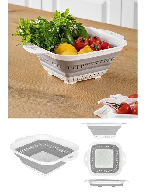 Meleni Home Katlanır Kare Akordiyon Süzgeç Katlanabilir Süzgeç - S000385451-37276