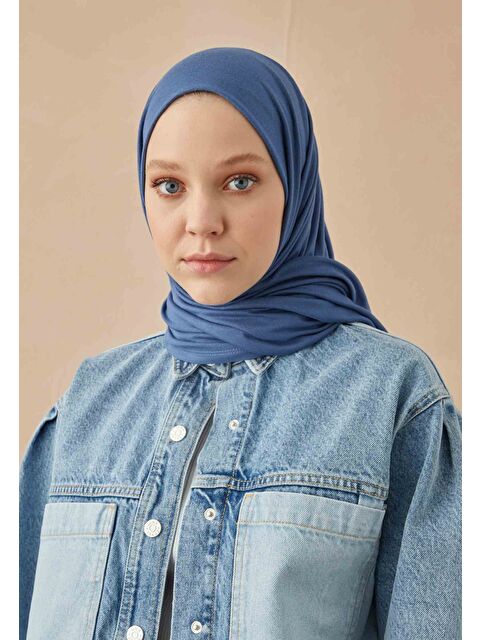Fresh Scarfs Penye Şal Jean Mavi - S000420272-17234