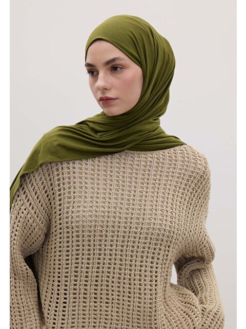 Fresh Scarfs Bambu Penye Şal Yosun Yeşili - S000420294-1848