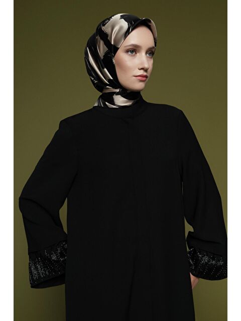 ARMİNE Taş Işlemeli Ferace Siyah - S000518198-19351