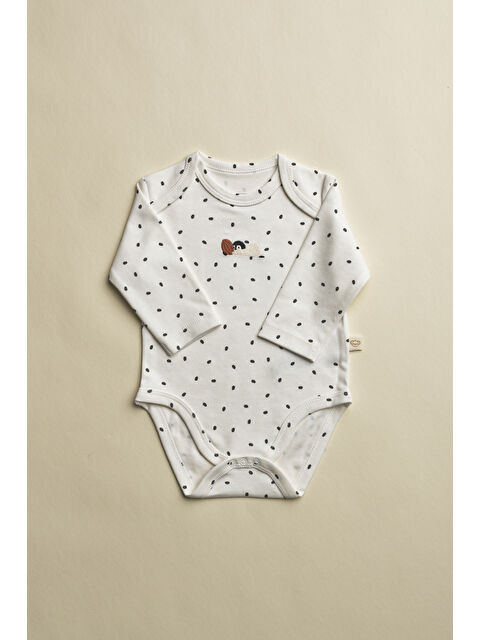 Oh La La Koala For Little Ones Penguen Nakışlı Uzun Kollu Çıtçıtlı Bebek Body