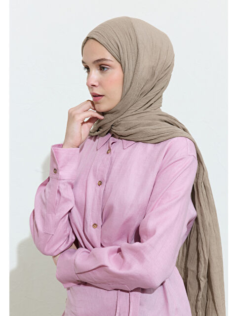 Fresh Scarfs PAMUKLU KETEN ŞAL FLAT WHITE - S000420027-5173