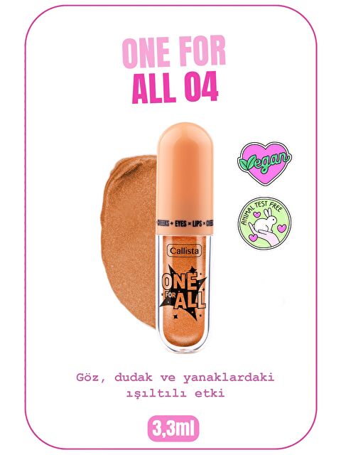 Callista One For All 04 Rich Peach Eyes & Lips & Cheeks Likit Göz Farı - S000287698-17605
