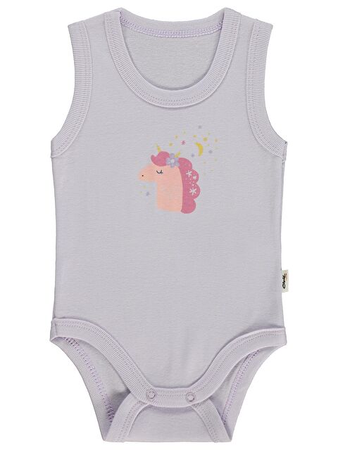 Civil Baby Baskılı 0-3 Yaş Çıtçıtlı Badi - Lila 3-4 Yaş - S000511274-17878
