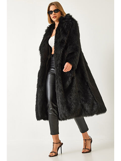 SHADE Kadın Uzun Kürklü Astarlı Mont - S000350001-19351