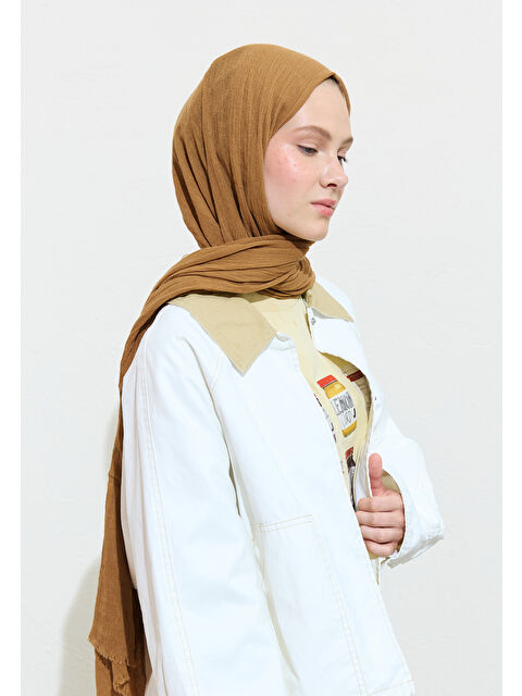 Fresh Scarfs PAMUKLU KETEN ŞAL BROWN SUGAR BOBA TEA - S000420027-1330